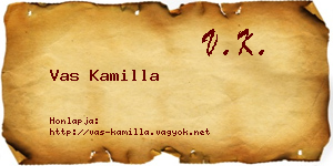 Vas Kamilla névjegykártya
