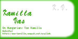 kamilla vas business card
